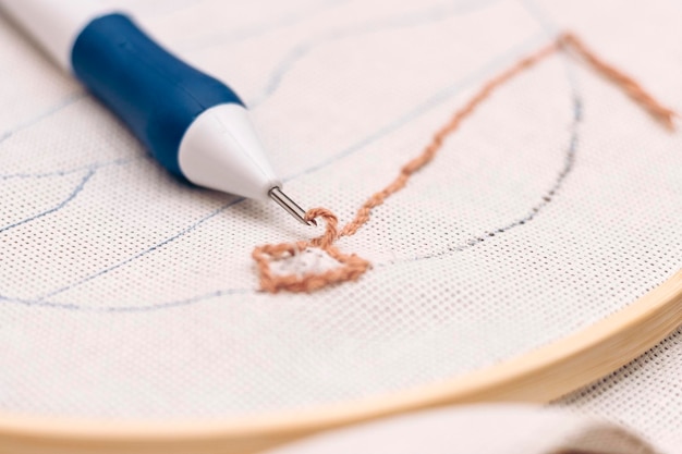 Broderie detaliată pe pânză